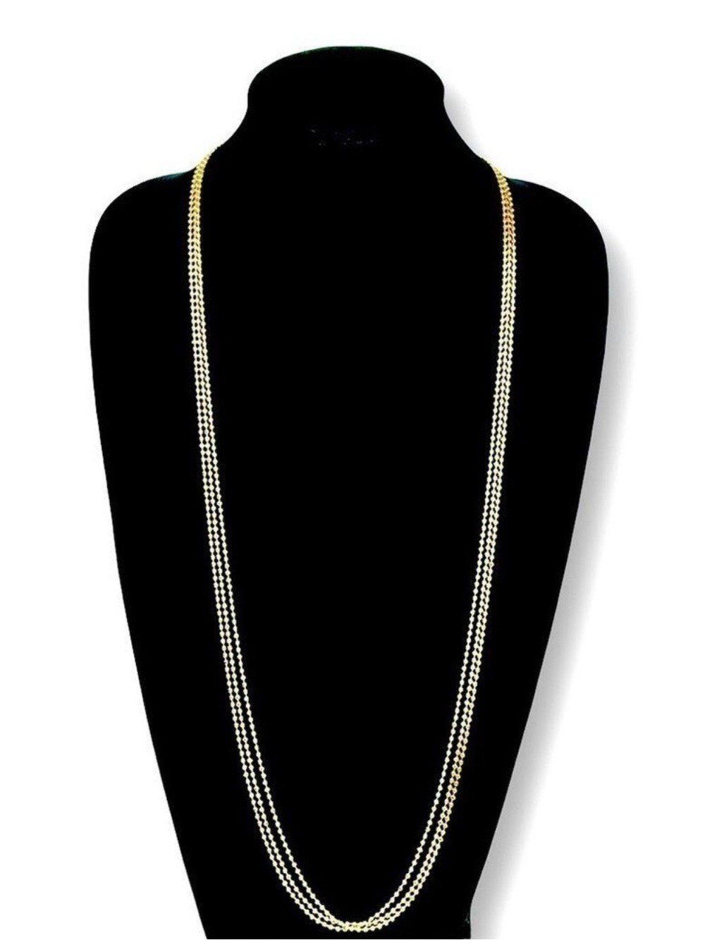 JOAN RIVERS Classics Collection Gold Ball Bead Necklace 3 Strand NEW